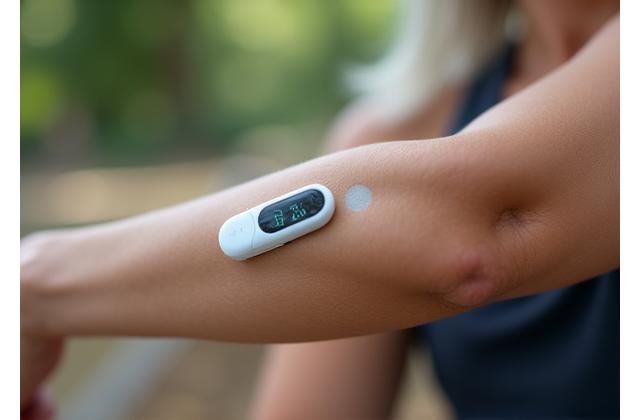 Moderní zařízení pro nepřetržité monitorování glukózy na rameni