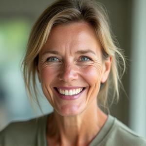 Portrét Jany, členky wellness komunity Lví Zdraví, úsměvavá a plná energie